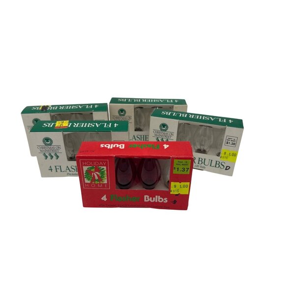 20 Flasher Bulbs C9 Indoor/Outdoor Replacement 4 Red 16 Clear Untested VTG - Picture 1 of 6